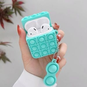 Aqua Green/Blue/Turquoise colored AirPods 1/2 case. Fidget, pop it